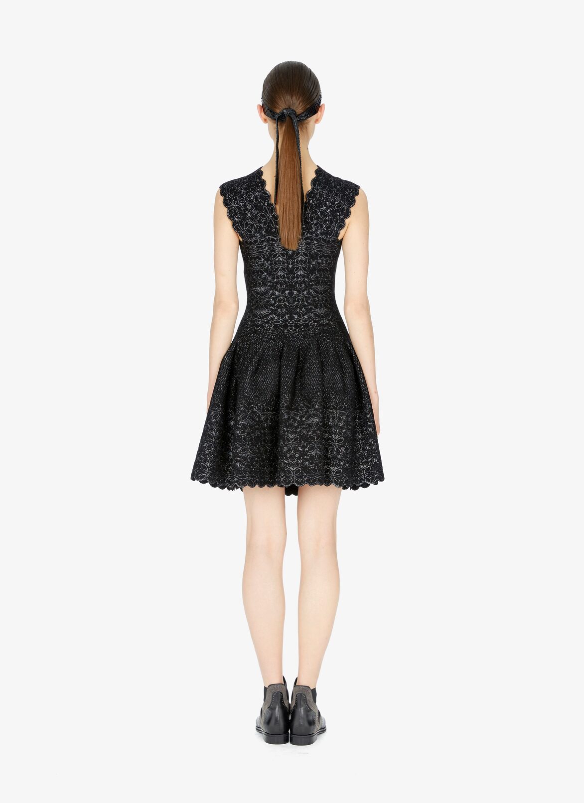 SLEEVELESS DRESS PATIO LUX BLACK/SILVER ALAÏA ブラック/シルバー  SLEEVELESS DRESS PATIO LUX BLACK/SILVER